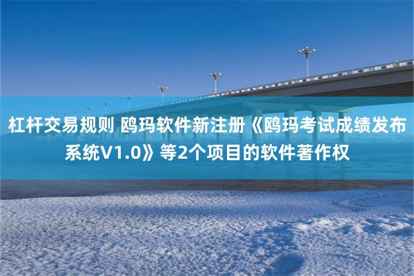 杠杆交易规则 鸥玛软件新注册《鸥玛考试成绩发布系统V1.0》等2个项目的软件著作权