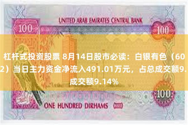 杠杆式投资股票 8月14日股市必读：白银有色（601212）当日主力资金净流入491.01万元，占总成交额9.14%